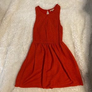 Anthropologie Bordeaux Textured Red Dress, Size Small